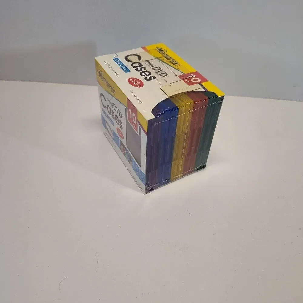 MEMOREX 10 Pack Rainbow Mini DVD Cases NEW